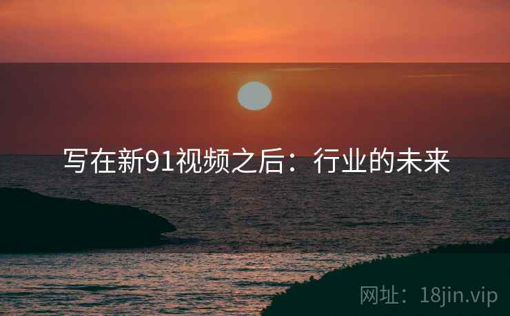 写在新91视频之后:行业的未来  第2张 写在新91视频之后:行业的未来  第2张