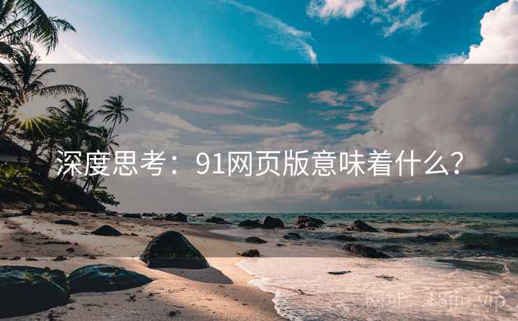 深度思考：91网页版意味着什么？